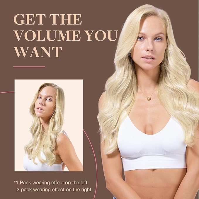 GOO GOO Clip in Hair Extensions Real Human Hair, Remy Human Hair Extensions Clip ins for Women, Natural Human Hair, 24inch 120g 7Pcs, #1000