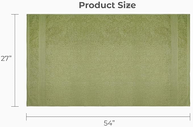 Softolle Luxury Bath Towels Set of 4 (27” x 54”) | Towels for Bathroom | Super Soft | Highly Absorbent Towels for Home, Spa, Gym (Sage Green)