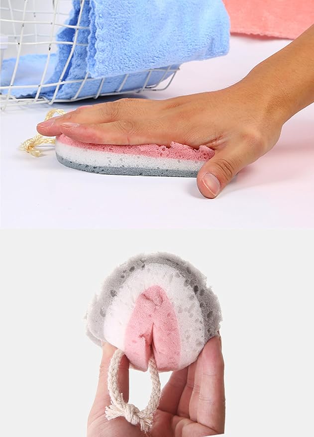 2-Pack Large Size Cleansing loofah Bath Sponge, Shower deep exfoliating Sponge, Rich Foam Bath Sponge