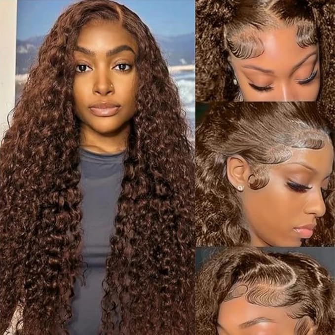 26 28 30 inch WuvuSnm #4 Human Hair Bundles Brown Kinky Curly Bundle Dark Brown Curly Bundles Human Hair Extensions