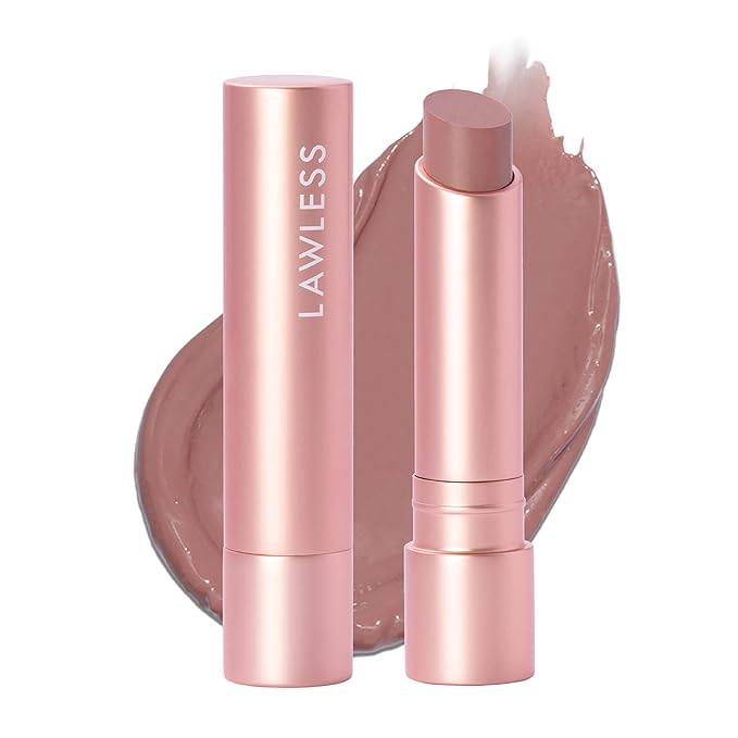 LAWLESS Women's Forget the Filler Lip Plumping Line Smoothing Tinted Balm, Whisper, Pink, 0.09 Ounce