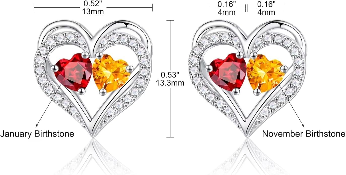 Iefil Christmas Gifts for Women Wife - 925 Sterling Silver Birthstone Earrings, Anniversary Birthday Gifts for Women Wife Girlfriend Mom