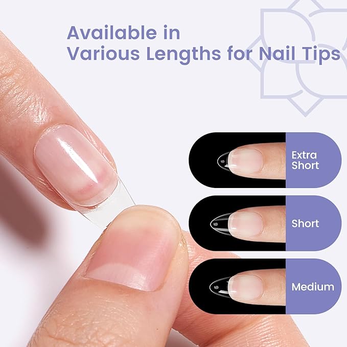 Short Almond Nail Tips: 240PCS Soft Gel Pre-Shaped Acrylic Fake Almond Nail Tips with Nail Stand, 12 Sizes Full Cover Clear Press on Nails for Girls Women Nail Art Design