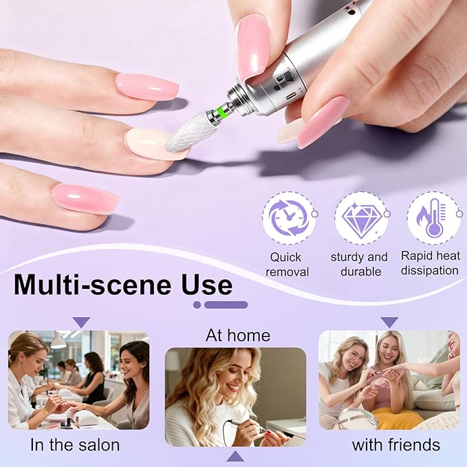 Fantexy 3/32" Ceramic Nail Drill Bit - Remove Acrylic Hard Gels Quickly and Safely,White Ceramic Cone File Bit for Nail Art,Manicure,Pedicure,Gel,Cuticle Clean(Coarse - C)