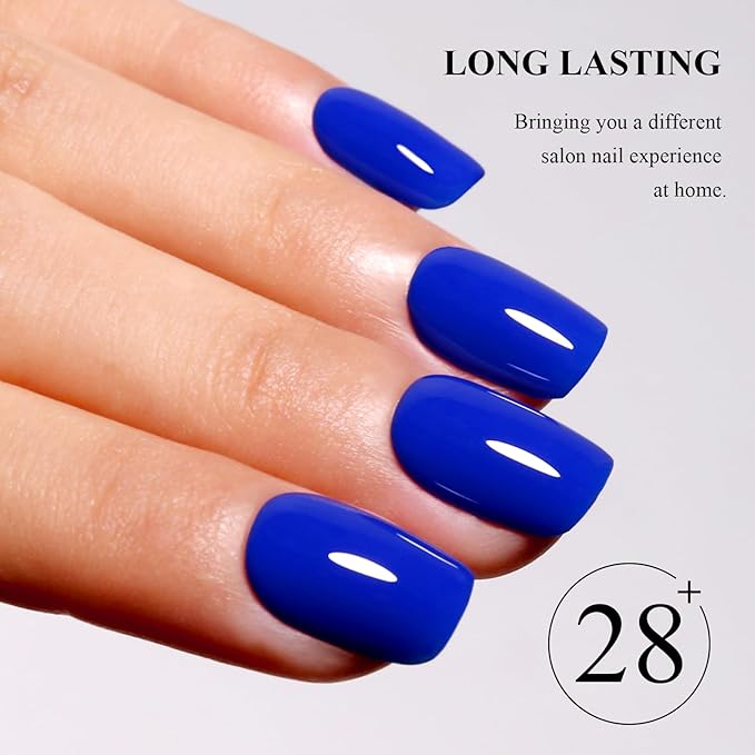 Imtiti Neon Blue Gel Nail Polish, 1Pcs Royal Navy Blue Soak Off UV LED Gel Polish, Long Lasting Manicure Salon DIY at Home for Autumn and Winter (0.34 Fl Oz-1912)