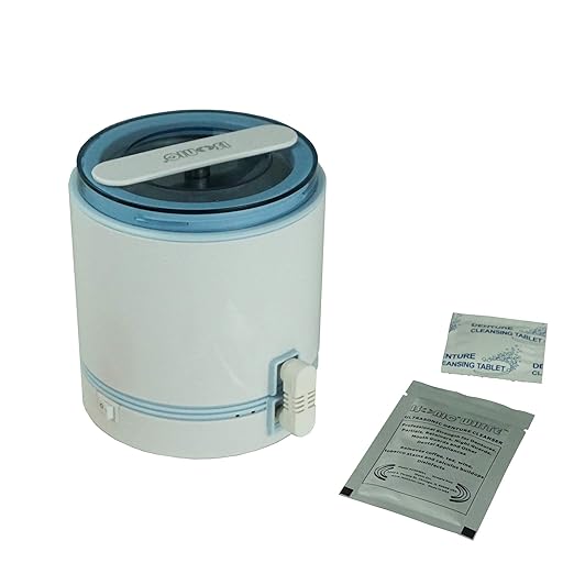iSonic DS180 Portable Denture/Aligner/Retainer Cleaner for All Dental and Sleep apnea appliances, DC12V, AC100-240V Worldwide (DS180 Cleaner with Battery)