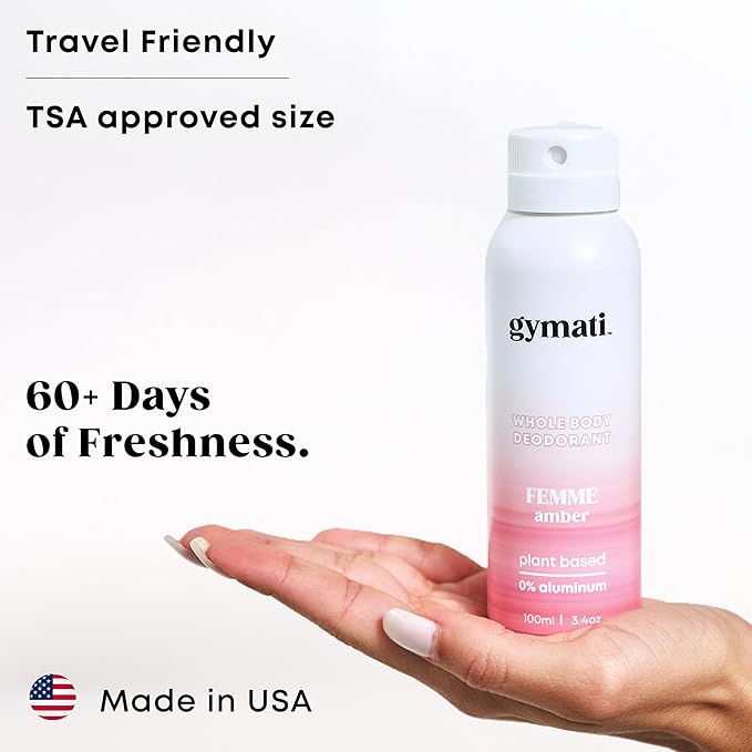 Gymati Fitness Body Deodorant Spray Aluminum Free - Men & Women - Pack of 2