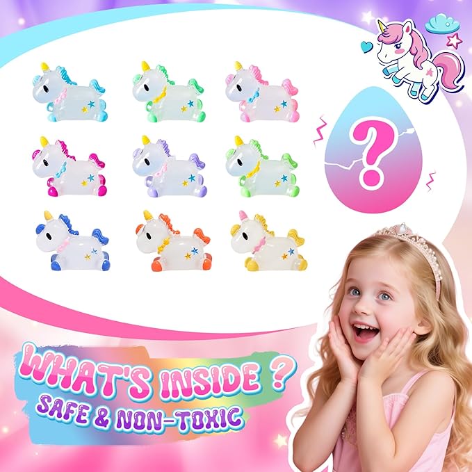 Unicorn Bath Bombs for Kids Girls with Toys Surprise Inside, Christmas Gifts Stocking Stuffers, Birthday Gifts Ideas Easter Gifts for Girls Easter Basket Stuffers Egg Fillers