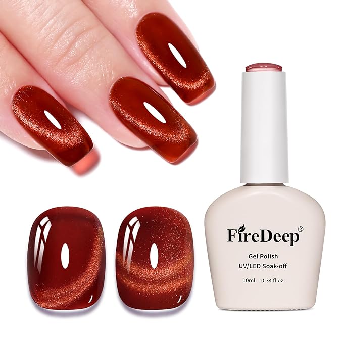 10ml Hema Free Red Cat Eye Gel Nail Polish Blood Red Color Glitter Gel Polish with Magnet Soak Off Manicure Art DIY Salon for Women