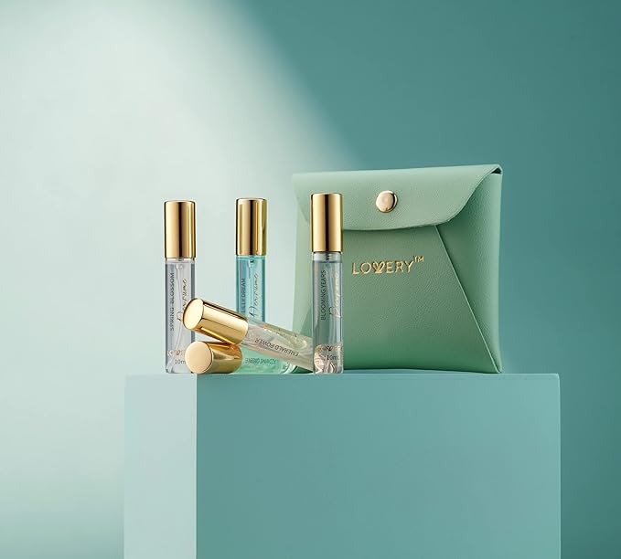 Birthday Gifts From Daughter & Son - Perfume Set Pack of 5 With Leather Pouch - 10ml Mini Fragrances for Travel, Solo Scent & Layering - Sampler Sets for Women & Men