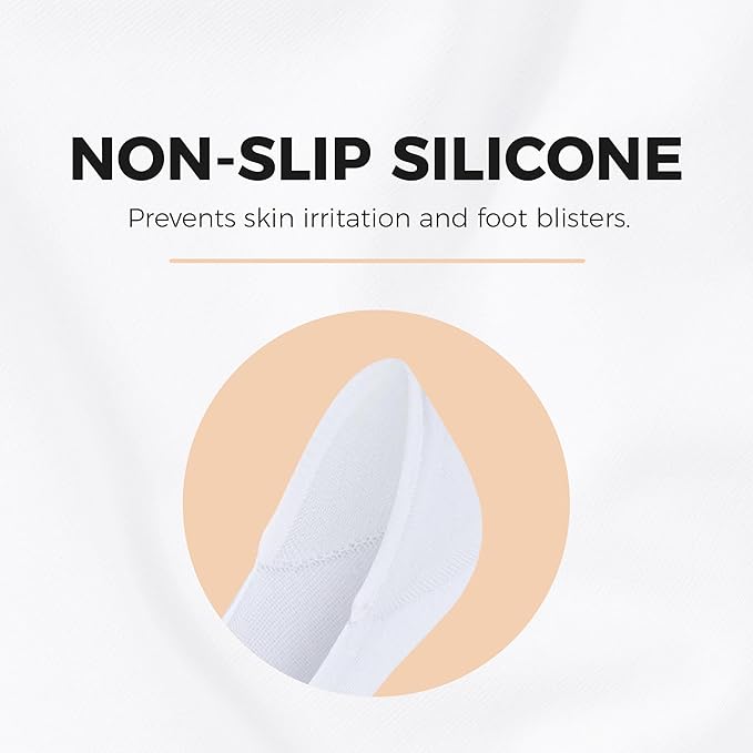 Cotton Socks with SEAMLESS TOE & SOFT AND LIGHTWEIGHT - ANTI-SLIP CUFF for Men and Women Moisture-Wicking - 4 Pack