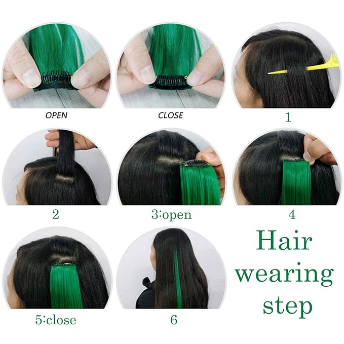 Rhyme 14 PCS 21 inch Colored Hair Extensions Clip in/on for America Women Girls hiar Accessories Wig Pieces Synthetic Rainbow Hair Extensions (Multicolour)