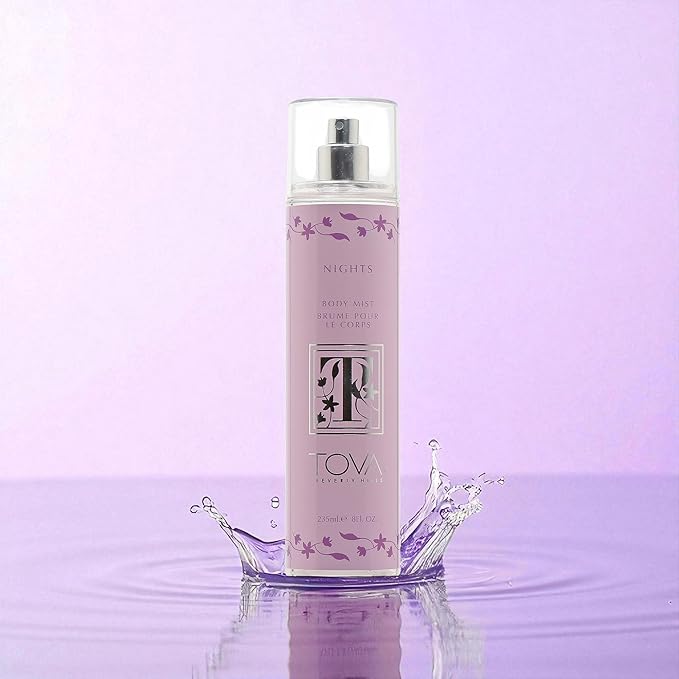 Tova Nights Body Mist – Award-Winning Spicy Floral Perfume Mist for Women with White Lily, Peony & Patchouli – Sensual Long-Lasting Evening Body Spray – USA-Made & Cruelty-Free – 8.0 fl oz