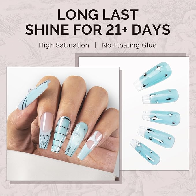 MelodySusie Bright Blue Gel Nail Polish,0.5fl oz Soak Off UV LED Pastel Blue Gel Polish Gift for Women Nail Art Manicure Salon DIY Nail Design Decoration at Home-1750-A2110
