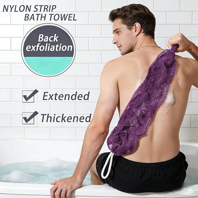 African Exfoliating Body Net Sponge, Ember and Root African Net Sponge, Exfoliating Towel, Gentle Exfoliation, Exfoliating Washcloth Face & Body Scrub Towel for All Skin Types (Green)