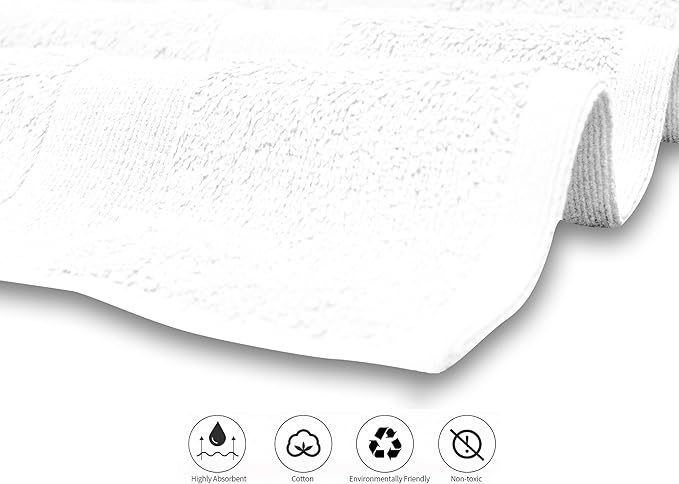 Softolle Luxury 8 Piece Towel Set, 2 Bath Towels 2 Hand Towels 4 Washcloths, Towels for Bathroom, Home, Spa & Gym - Highly Absorbent (White)