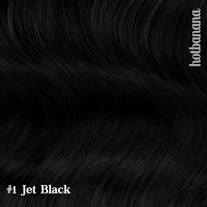 HOTBANANA Human Hair Clip in Hair Extensions, Jet Black 120g Clip in Hair Extensions Real Human Hair Straight Remy Hair 22 Inch 7pcs