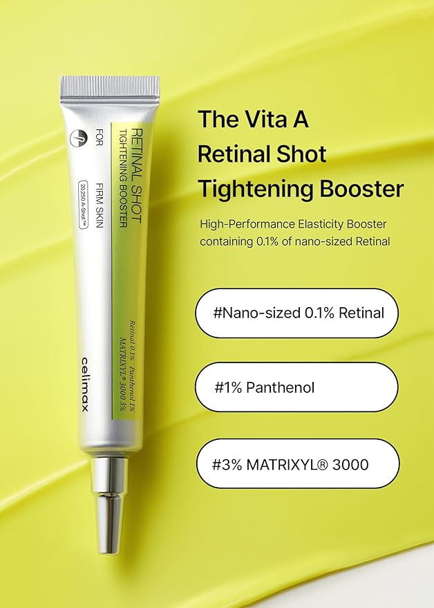 celimax The Vita A Retinal Shot Tightening Booster Duo Set 15mlx2 | Holiday Gift Set, Stocking Stuffers for Women | with Retinal 0.1%, Matryxyl 3%, Pore Minimizer, Wrinkles & Fine Lines, Firmer Skin,