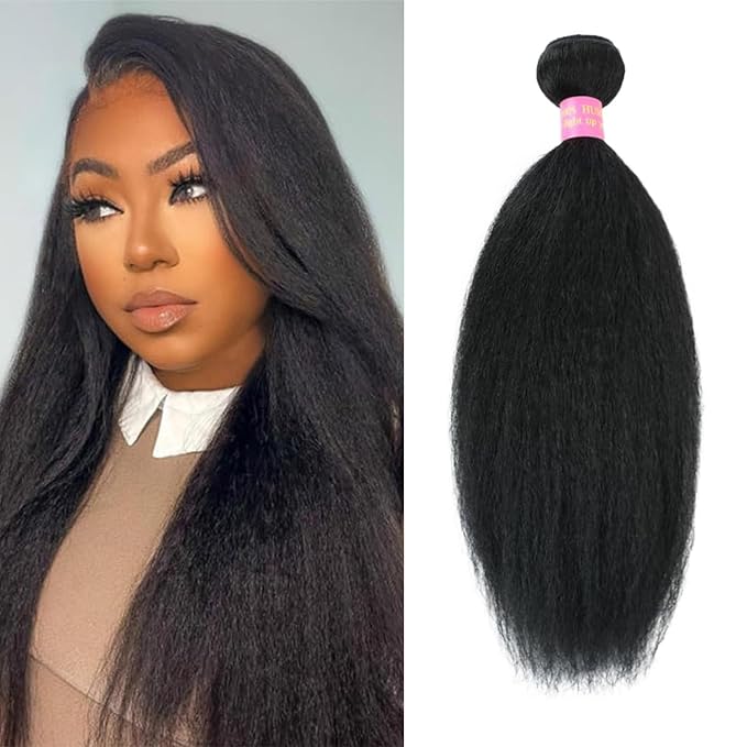 12 Inch Kinky Straight Human Hair Bundles Yaki Straight Bundles 100% Unprocessed Brazilian Virgin Hair 1 Bundles Weave Kinky Straight Human Hair For Black Women