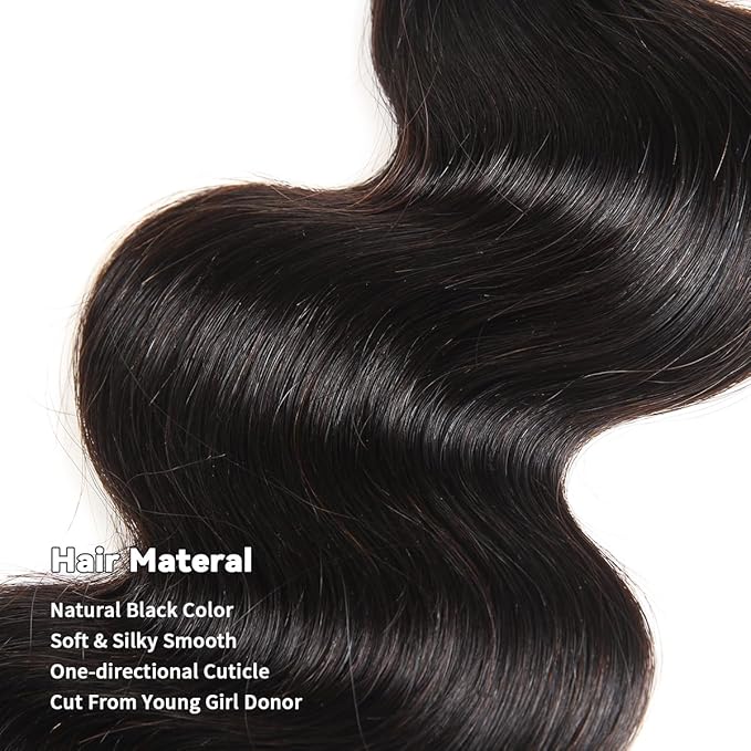 15A Raw Human Hair Bundles Body Wave Human Hair,Triple Lifespan Indian Virgin Hair,No Tangle Shedding,Multiple Washes Keep Texture Silky Soft (1 Bundle Natural Color, 14 Inch)