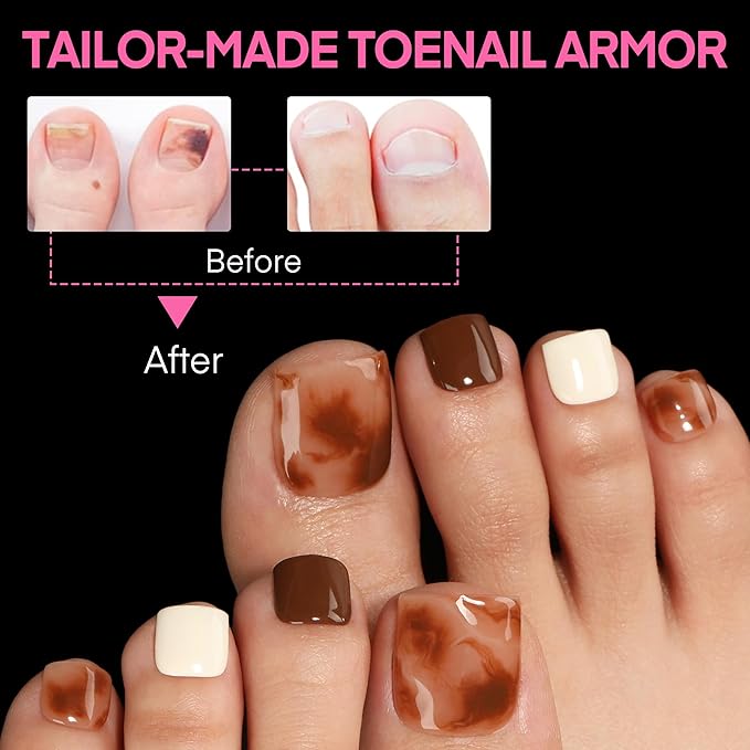 UNA GELLA Square Gel Toe Tips - 504pcs, 15 Sizes, Full Cover, Press Ons, Soak Off, DIY Nail Salon