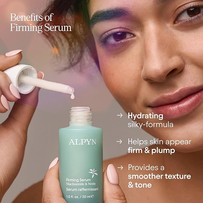 Alpyn Wild Nettle & Niacinamide Firming Serum | Visibly Smooth, Plump, & Moisturize | Reduce the Look of Fine Lines & Pores - For All Skin Types | 1 oz / 30 ml
