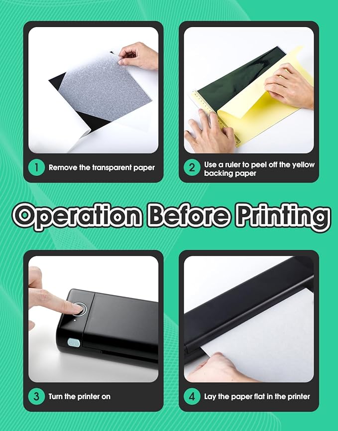 Phomemo Tattoo Stencil Printer, M08F Wireless Thermal Tattoo Printer with 10pcs Transfer Paper, Compatible with Phone/Tablet/PC, Tattoo Supplies for Tattoo Artist & Beginner, Black & Green