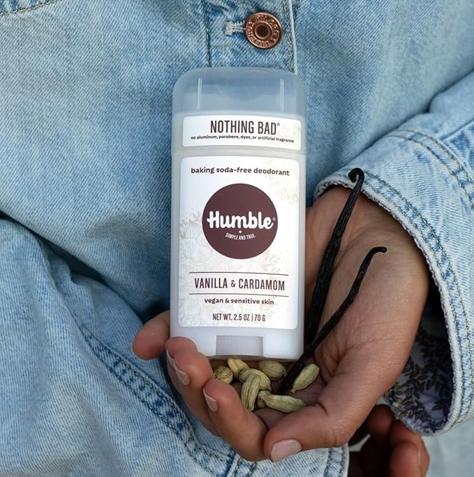 HUMBLE BRANDS Vegan & Sensitive Skin Formula Baking Soda Free, Vanilla & Cardamom