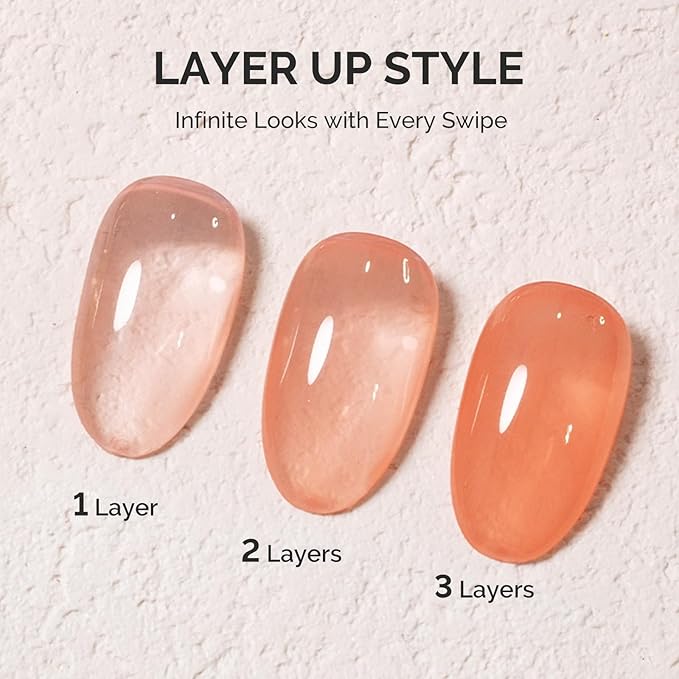 MelodySusie Jeweliver Nude Gel Nail Polish, 0.5Fl.oz Milky Nude Orange Gel Nail Polish Soak Off UV LED Light Cure Gift for Women Manicure Nail Art DIY at Home JM27