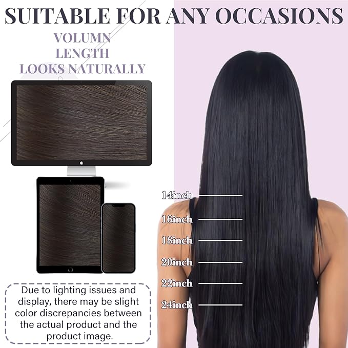 Fshine Genius Weft Real Human Hair Genius Weft for Women Darkest Brown Color 2 14 Inch 50 Gram Bundle Remy Human Bundle Natural Human Weave