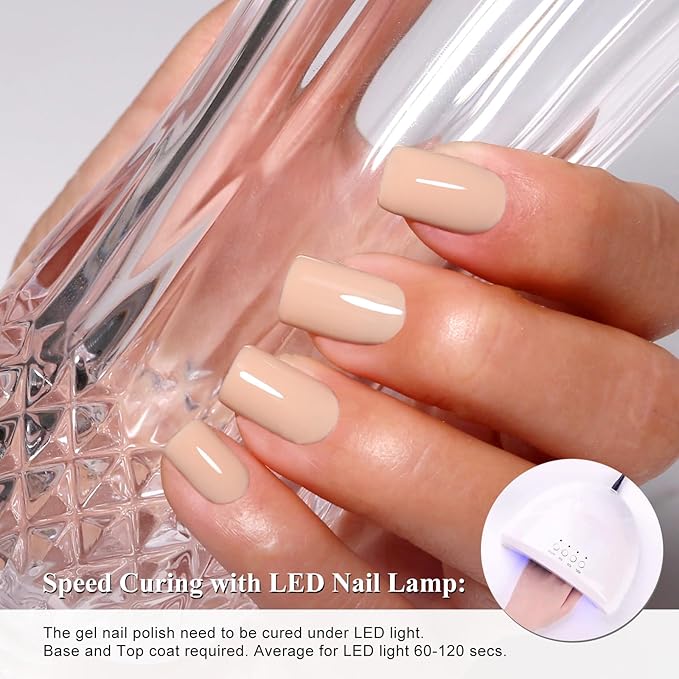 Imtiti Nude Gel Nail Polish, 1Pcs Natural Soak Off UV LED Gel Polish, Long Lasting, Nail Art Manicure Salon DIY at Home for Spring and Summer (0.34 Fl Oz-951)