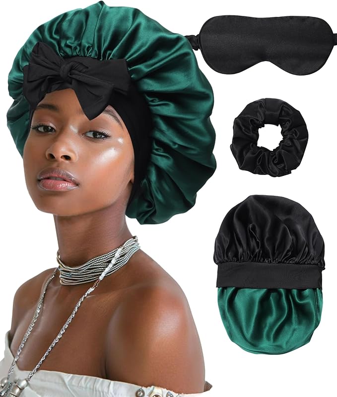 Mulberry Silk Bonnet Sleeping Women Curly Hair Bonnets Tie Band Double Layer Reversible Sleep Bonnet Silk Hair Wrap Sleep Cap