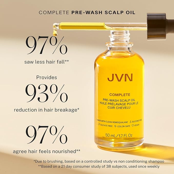 JVN Trusted Trio Travel Essentials Hair Products, Pack of 3, Includes Air Dry Cream, Instant Recovery Serum, and Pre-Wash Scalp Oil, Hair Care for Women and Men, Silicone Free