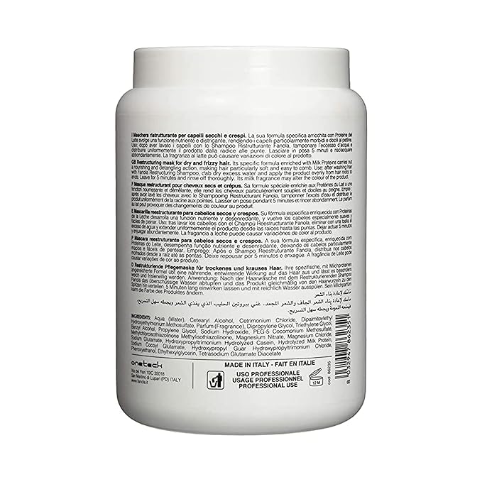 Fanola Deep Conditioning Hair Mask for Damaged Hair - Hydrating Treatment Enriched with Milk Proteins - Softens & Restores Dry, Frizzy & Damaged Strands - Nourishes & Detangles (50.7 Fl oz)