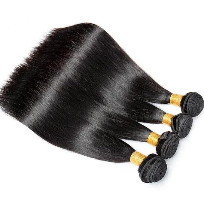 Straight Bundles Human Hair 22 24 26 28 Inch 100% Unprocessed Brazilian Virgin Hair 4 Bundles Hair Extension for Black Women Natural Color