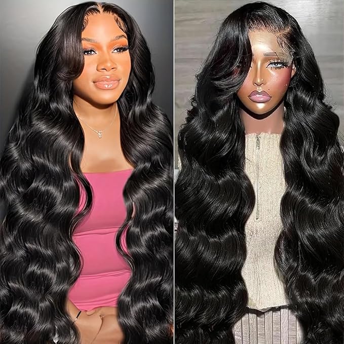 13x6 Lace Front Wigs Human Hair Pre Plucked 210 Density Body Wave HD Lace Front Wigs for Women Human Hair Glueless (Natural Color Body Wave Wig, 22 Inch)