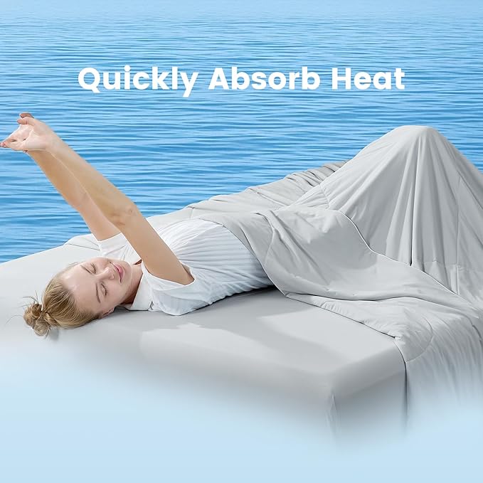 Cozy Bliss Cooling Comforter Twin Size, Cooling Blankets for Hot Sleepers and Night Sweats, Gray Summer Comforter for Twin Size Bed, Breathable Soft Lightweight Silk Smooth