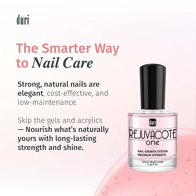 duri Rejuvacote 1 Nail Growth System - Maximum Strength | Nail Strengthener for Damaged Nails from Gel, Acrylic Manicure | Grow Long Natural Fingernails Fast - 0.45 fl. oz.