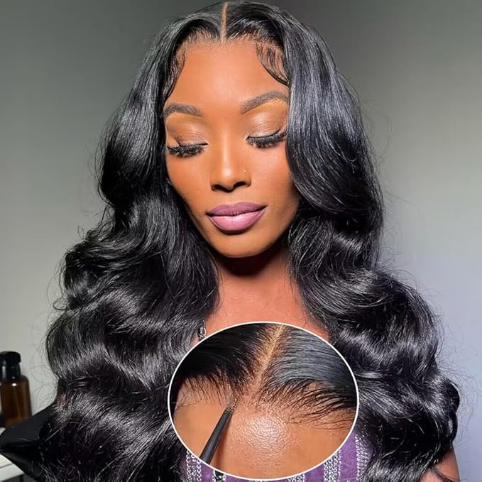 Wear and Go Glueless Wigs Human Hair Pre Plucked Pre Cut 7x5 HD Lace Body Wave Lace Front Wigs Human Hair 180% Density Put on and Go Glueless Wig for Black Women 18 Inch