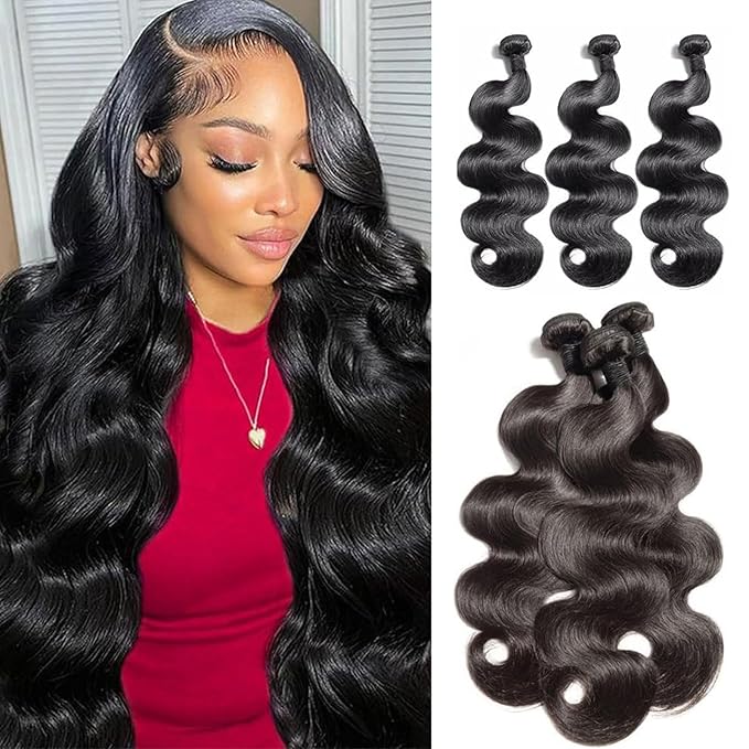 12A Human Hair Bundles 18 18 18 Inch Body Wave Bundles Human Hair Unprocessed Brazilian Virgin Raw Remy Hair 3 Weaves Bundles for Women Natural Color