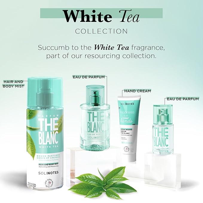 Solinotes White Tea Body Mist – Alcohol-Free, Long-Lasting Fragrance Spray with Bergamot,Cardamom, Sage, Osmanthus, & White Musk – Clean, Cruelty-Free Hair & Body Perfume Spray for Women (8.45 Fl Oz)