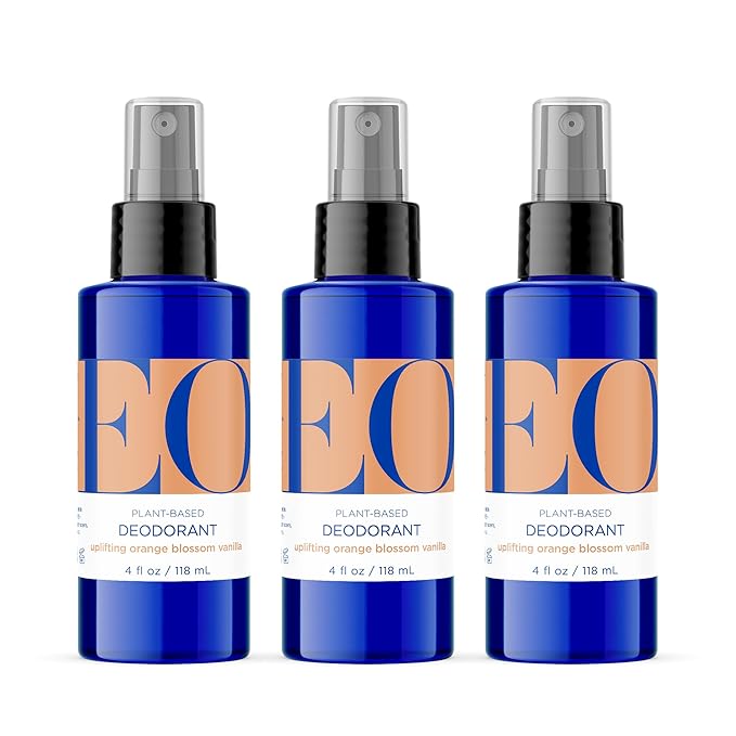EO Organic Deodorant Spray, 4 Ounce (Pack of 3), Orange Blossom Vanilla, Organic Plant-Based, Botanical Extracts