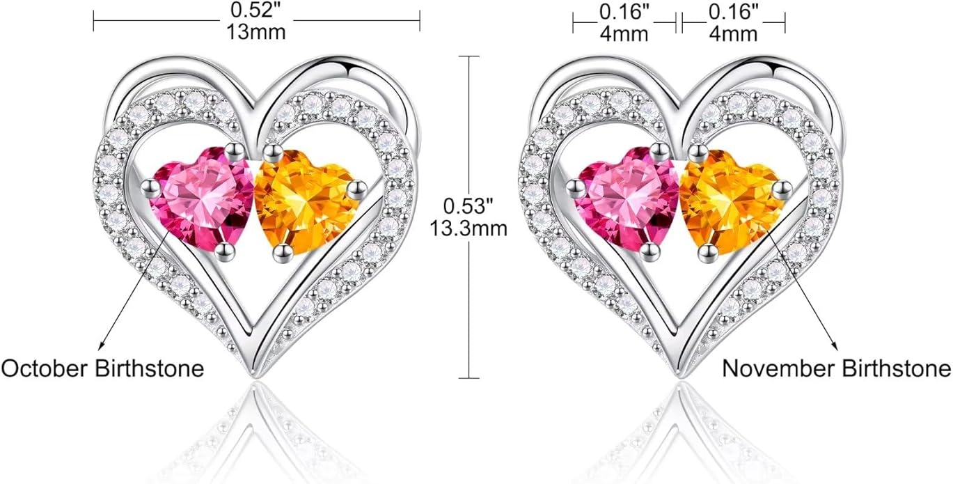 Iefil Christmas Gifts for Women Wife - 925 Sterling Silver Birthstone Earrings, Anniversary Birthday Gifts for Women Wife Girlfriend Mom