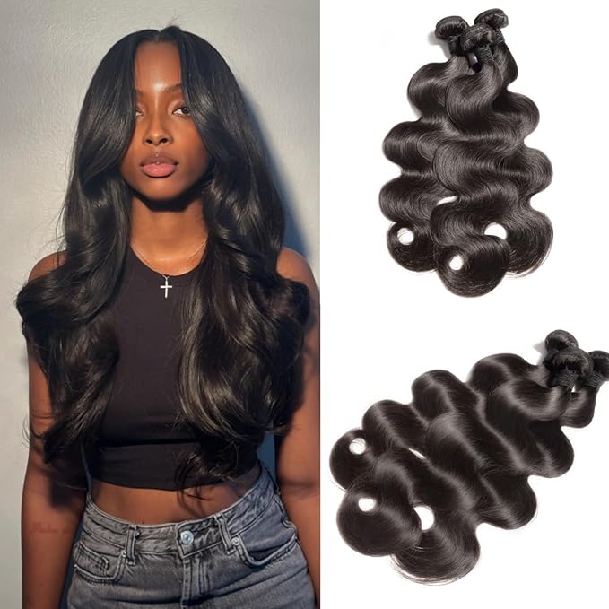 Body Wave Bundles Human Hair 24 24 24 Inch 12A Grade Human Hair Bundles Body Wave 3 Bundles Unprocessed Brazilian Virgin Hair Extensions Natural