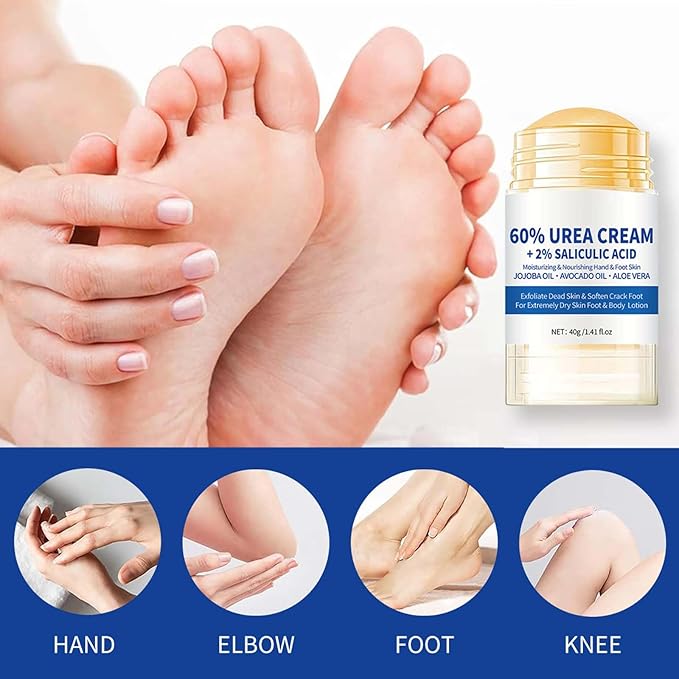 Roll On Urea Cream for Feet,Hydrating and Nourishing Foot Balm Stick,Foot Repair for Dry Skin and Rough Heels,Hands,Knees Skin Care Heel Treatment