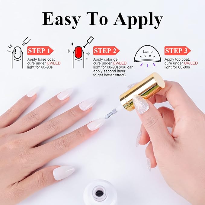 Imtiti Black Jelly Gel Nail Polish, Sheer Translucent UV Gel Polish for Nail Art Soak off UV Led 10ML