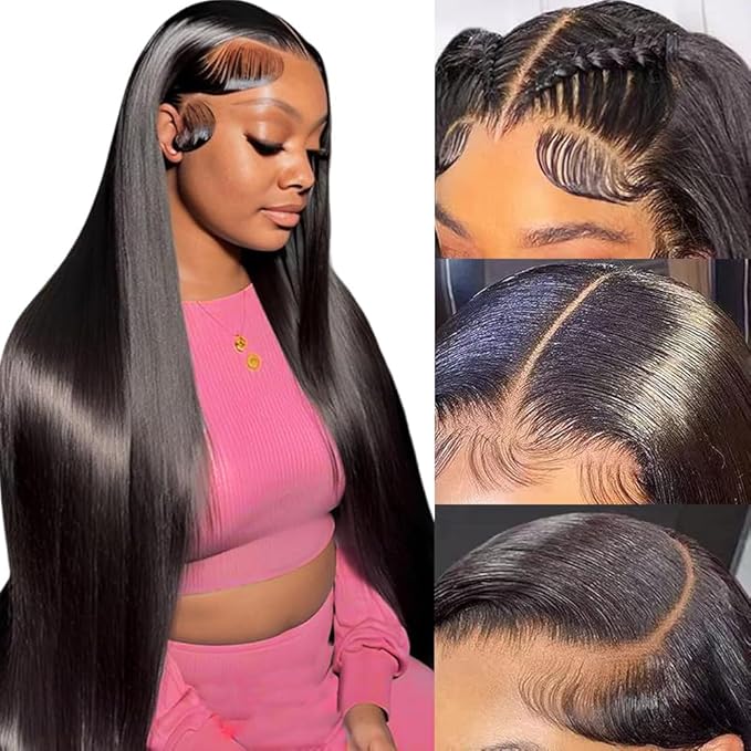 30 Inch 13x6 Lace Front Wigs Human Hair 200 Density Straight HD Lace Front Wigs Pre Plucked Straight Glueless Human Hair 13x6 HD Frontal Human Hair Wig for Women