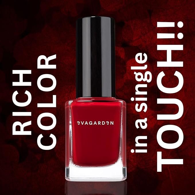 EVAGARDEN Sea Water Resistant Nail Polish - Saturated Color with Thin Film Coating - Attractive, Durable and Smooth Coverage - Clean Formula, No Harsh Substances - 654 Red Seduction - 0.34 oz