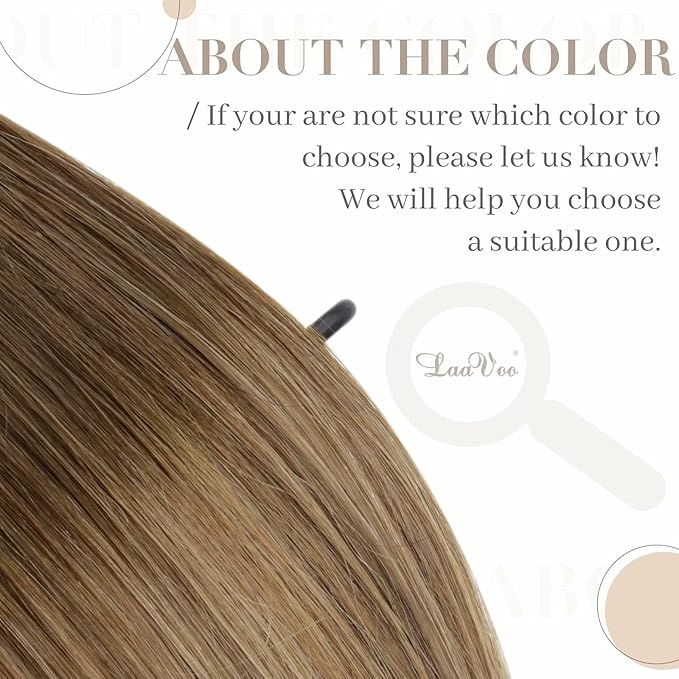 LaaVoo U Tip Hair Extensions Human Hair Balayage Brown K Tip Hair Extensions Real Human Hair Light Brown Mix Golden Brown 14 Inch 50g 50s