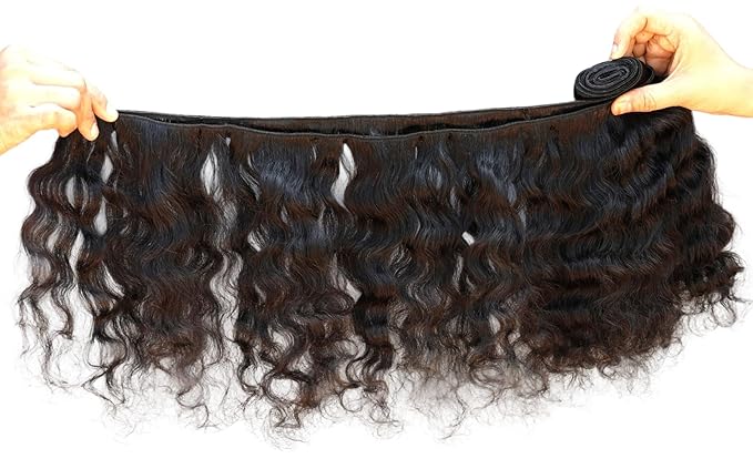 IDM Raw Indian Hair Weft Bundles, Natural Soft Curly, 100% Human Hair (16" 18" 20" 3Bundles Curly)
